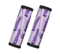 Étiquette de bagage romantique violette avec imprimé lavande pour voyage confortable et poignée de bagage - Accessoires de voyage antidérapants