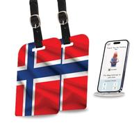 Étiquette de bagage tag8 avec drapeau, étiquette pour bagages avec SITA World Tracer, Rouge