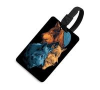 Étiquette de bagage Trois loups au clair de lune