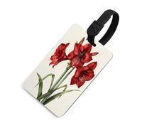 Étiquette de bagage vintage botanique à l'aquarelle rouge fleur fleur sac de voyage valise bagages étiquettes nom