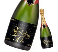 Étiquette de bouteille d'anniversaire 2 pièces; Étiquette Joyeux Anniversaire pour bouteilles de champagne et de vin, autocollante; Cadeau d'anniversaire pour homme et femme (50e anniversaire)