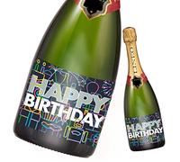 Étiquette de bouteille d'anniversaire 2 pièces; Étiquette Joyeux Anniversaire pour bouteilles de champagne et de vin, autocollante; Cadeau d'anniversaire pour homme et femme (Happy Birthday)