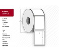 Etiquette de capture 78x38 - Core 25. Blanc.