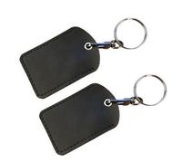 Étiquette de carte d'accès en cuir, porte-clés Le noir