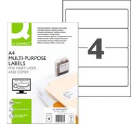 Étiquette de dos de classeur, courte/large, inscriptible sur PC, 100 pièces, blanc Q-CONNECT