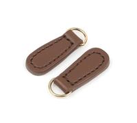 Étiquette de fermeture éclair en cuir véritable, 2 pièces, fixateur de tête de fermeture éclair, curseur de réparation extracteur de traction bricolage couture vêtements sac à dos accessoires de sac