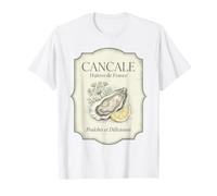 Étiquette de Fruits de mer français Graphique Vintage Cancale Oyster T-Shirt