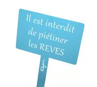 Étiquette de jardin à planter avec citation - bleu turquoise