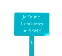 Étiquette de jardin à planter avec citation - bleu turquoise