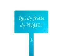 Étiquette de jardin à planter avec citation - bleu turquoise