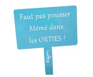 Étiquette de jardin à planter avec citation - bleu turquoise