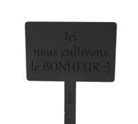 Étiquette de jardin à planter avec citation - noir