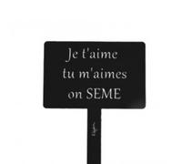 Étiquette de jardin à planter avec citation - noir