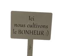 Étiquette de jardin à planter avec citation - taupe