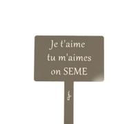Étiquette de jardin à planter avec citation - taupe