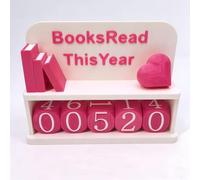 Étiquette de lecture de cette année, ornement de livre imprimé en 3D, défi de lecture pratique, décoration d'étagère, comptoir de lecture (rouge)