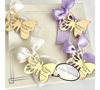 Étiquette de miroir en acrylique personnalisée, étiquette de cadeau de fête de papillon, étiquette de cadeau de baptême, étiquette de cadeau de remerciement, étiquette de cadeau de baptême, Mi Bautizo