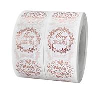 Étiquette De Noël Autocollan 500 Pièces Autocollants De Noël Étiquettes Gommettes Noel Rouleau Joyeux Noël Autocollants De Vacances Autocollants Ronds De Joyeux Noël Etiquette Joyeux Noel