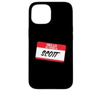 Étiquette de nom Classique Hello My Name is Scott Coque pour iPhone 15