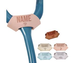 Étiquette de nom de stéthoscope personnalisée, Accessoire d'identification en cuir gravé pour médecins, infirmières, vétérinaires, assistants médicaux, Cadeaux de la semaine des infirmières, Rose