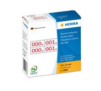 Étiquette de numérotation HERMA double, autocollante 10x22 mm, impression rouge
