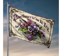 Étiquette de parfum vintage française amusante : élégance violette du drapeau de Parme Décoration d'intérieur amusante (152 x 244 cm)