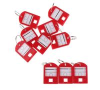 Étiquette De Porte-clés Colorée, 100 Pièces Pour Hôtels | Nom D'identification Adresse De La Pièce Numéro De TEL Marqueur Bagage Avec Anneau Fendu(RED)