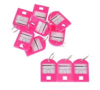 Étiquette De Porte-clés Colorée, 100 Pièces Pour Hôtels | Nom D'identification Adresse De La Pièce Numéro De TEL Marqueur Bagage Avec Anneau Fendu(Pink)