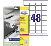 Etiquette de sécurité Avery-Zweckform L6113-20 45.7 x 21.2 mm film de polyester blanc 960 pc(s) fixation permanente