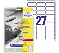 Etiquette de sécurité Avery-Zweckform L6114-20 63.5 x 29.6 mm film de polyester blanc 480 pc(s) fixation permanente