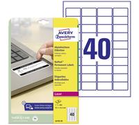 Etiquette de sécurité Avery-Zweckform L6145-20 45.7 x 25.4 mm film de polyester blanc 800 pc(s) fi