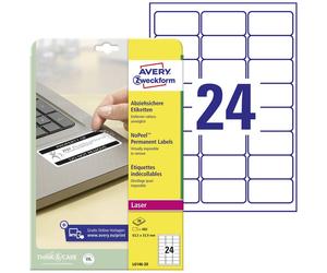 Etiquette de sécurité Avery-Zweckform L6146-20 63.5 x 33.9 mm film de polyester blanc 480 pc(s) fixation permanente