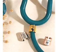 Étiquette de stéthoscope personnalisée avec gravure du nom, charme en acier inoxydable, Étiquette d'identification pour infirmière, étudiant en médecine, cadeau pour infirmiers semaine (Steel Pipe)