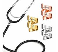 Étiquette de stéthoscope personnalisée Étiquette nominative gravée pour stéthoscope Accessoires de stéthoscope pour médecins, infirmières et vétérinaires (Style vague)