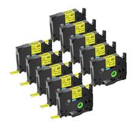 Étiquette de tubes thermorétractables 3~20PK 11. Ruban noir sur blanc de 7 mm compatible avec l'imprimante HSE HS-231 HS-631 PT-1010(10PK Black on Yellow)