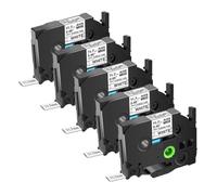 Étiquette de tubes thermorétractables 3~20PK 11. Ruban noir sur blanc de 7 mm compatible avec l'imprimante HSE HS-231 HS-631 PT-1010(5PK Black on White)