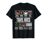 Étiquette de Voyage Amusante pour infirmière, Sarcasme, café, vin T-Shirt