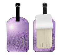 Étiquette de voyage élégante romantique violet lavande 10,9 x 7,9 cm pour valises, étiquette de protection de la vie privée