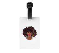 Étiquette d'identification de bagage de tête de femme africaine Carte d'effets personnels d'identification de nom de sac de voyage