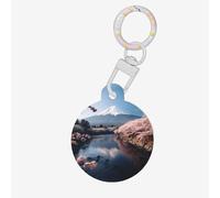 Étiquette d'identification en acrylique avec impression paysage du Japon Mount Fuji pour animaux de compagnie, pendentif épais pour animal de compagnie, vacances pour les amoureux des animaux, cadeau