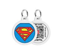 Étiquette d'identification pour chien et chat avec QR Passport Global Système de recherche d'animaux perdus Digital ID Dog Tag Superman is Hero