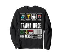 Étiquette d'infirmière traumatisme drôle compétences café vin Humour Sarcastique Sweatshirt
