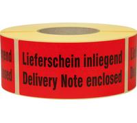 Étiquette d'information Bon de livraison à l'intérieur L.145 mm,l.70mm rouge 1000 pcs/rouleau