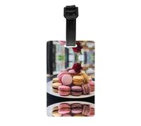 Étiquette d'intimité pour sac de golf à dessert macaron, porte-documents détachable (8,4 x 5,3 cm), sac d'école pour enfants, étiquette de sac de sport, étiquette de bagage de voyage