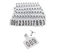 Étiquette d'oreille de bétail 100pcs numéro d'oreille animale en plastique numéroté pour vaches moutons cochons d'identité animal étiqueter de boucle d'oreille blanc 501-600