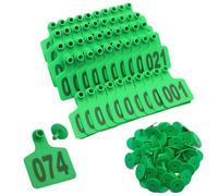 Étiquette d'oreille de bétail 100pcs numéro d'oreille animale en plastique numéroté pour vaches moutons cochons d'identité animal étiqueter de boucle d'oreille vert 201-300