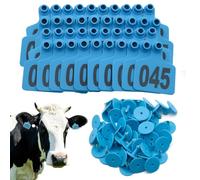 Étiquette d'oreille de bétail 100pcs numéro d'oreille animale en plastique numéroté pour vaches moutons cochons d'identité animal étiqueter de boucle d'oreille bleu 901-1000