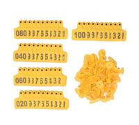 Étiquette d'oreille de bétail en plastique épais, étiquettes d'identification d'animaux pour bovins, chèvres et cochons (Jaune avec étiquette d'oreille de vache en lettres)