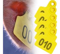 étiquette d'oreille Kit De 1 À 100 Boucles Auriculaires En Plastique Pour Le Bétail (bovins, Ovins Et Porcins), Boucles Rondes Pour Le Suivi Surveillance(L W 50mm x 41mm)