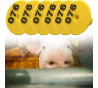 étiquette d'oreille Kit De 1 À 100 Boucles Auriculaires En Plastique Pour Le Bétail (bovins, Ovins Et Porcins), Boucles Rondes Pour Le Suivi Surveillance(L W 30mm x 30mm)